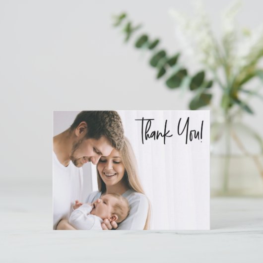 Moderne, dank u de foto's van de Baby BOY van het  Aankondigingskaart (Staand voorkant)