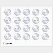 Moderne, dank u de Sjabloon Metallic Silver Ronde Sticker (Vel)