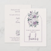 Moderne Dank U Elegante Lavendel Bloemboog Bedankkaart (Voorkant / Achterkant)