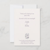 Moderne Dank u Elegante Lavendel Bloemenboog Bedankkaart (Achterkant)