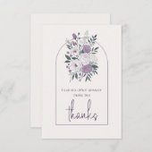 Moderne Dank u Elegante Lavendel Bloemenboog Bedankkaart (Voorkant / Achterkant)