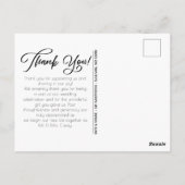 Moderne dank u foto briefkaart (Achterkant)
