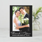 Moderne Dank u Hart Trouwfotokaart W Bedankkaart (Staand voorkant)