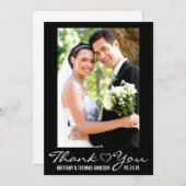 Moderne Dank u Hart Trouwfotokaart W Bedankkaart (Voorkant / Achterkant)