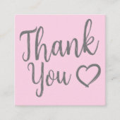 Moderne dank u het manuscriptorde minimale roze vierkante visitekaartje (Voorkant)