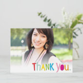 MODERNE DANK U leuke typografie trendy kleurrijk Bedankkaart (Staand voorkant)
