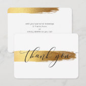 MODERNE DANK U luxe kalligrafie gouden borstel Bedankkaart (Voorkant / Achterkant)