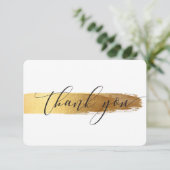 MODERNE DANK U luxe kalligrafie gouden borstel Bedankkaart (Staand voorkant)