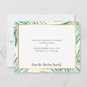 MODERNE DANK U luxe tropische palmbladeren geblade Bedankkaart (Achterkant)