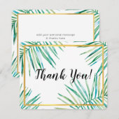 MODERNE DANK U luxe tropische palmbladeren geblade Bedankkaart (Voorkant / Achterkant)