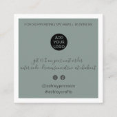 Moderne dank u manuscriptorde minimale groenvoer vierkante visitekaartje (Achterkant)