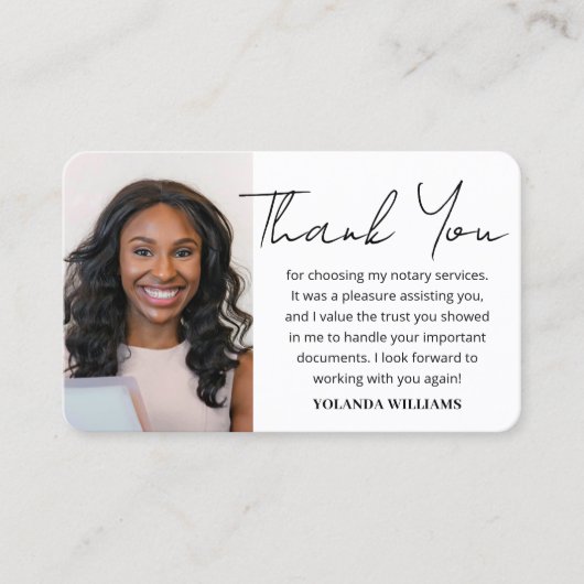 Moderne dank u Notaris Openbare foto QR-code Zwart Visitekaartje (Voorkant)