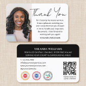 Moderne dank u Notaris Openbare foto QR-code Zwart Visitekaartje