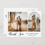Moderne dank u script bruiloft foto's briefkaart (Voorkant / Achterkant)