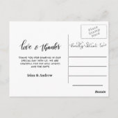 Moderne dank u script drie bruiloft foto's briefkaart (Achterkant)