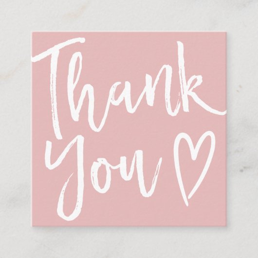 Moderne dank u scriptvolgorde met minimale stoffig vierkante visitekaartje (Voorkant)