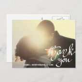Moderne Dank u Typografie Script Trouwfoto Briefkaart (Voorkant / Achterkant)