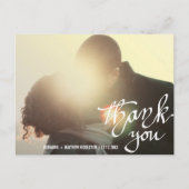 Moderne Dank u Typografie Script Trouwfoto Briefkaart (Voorkant)