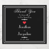 Moderne dank u voor scriptnaam bruiloft sparkling wijnetiket (Enkel label)