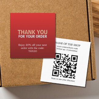 Moderne Dank U Voor Uw Bestelling QR-code Vetgedru Kortingskaartje