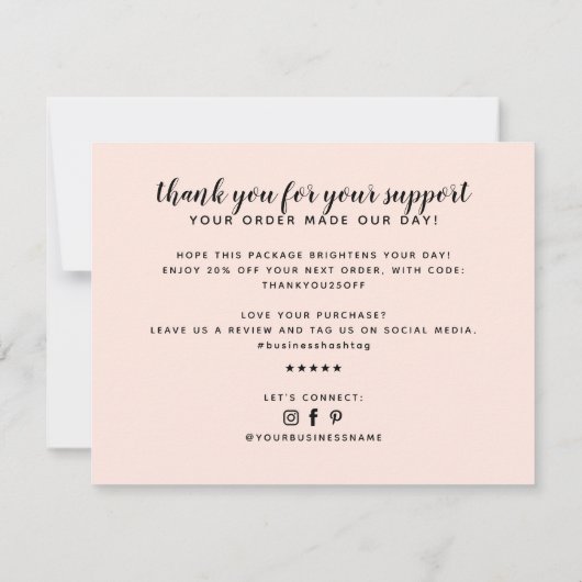 Moderne dank u voor uw steunkaart bedankkaart (Achterkant)