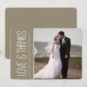 MODERNE DANK U WEDDING CARDS BEDANKKAART (Voorkant / Achterkant)
