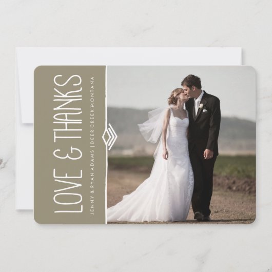 MODERNE DANK U WEDDING CARDS BEDANKKAART (Voorkant)