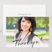 MODERNE DANK U zwarte inkt kalligrafie schrijven Bedankkaart (Voorkant / Achterkant)