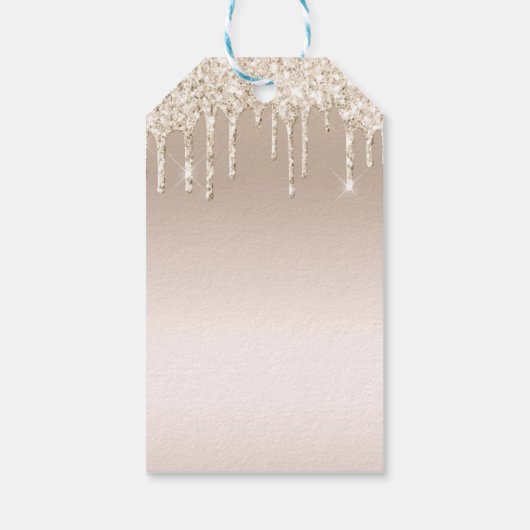 moderne dank voor 16 gouden druppelaars cadeaulabel (Achterkant)