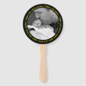 Moderne Dank Zwart Geel Website QR Code Foto Handwaaier (Achterkant)