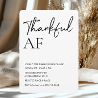 Moderne "Dankbaar AF" Friendsgiving Feestje
