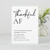 Moderne "Dankbare AF" Vriendschapsfeest Kaart (Staand voorkant)
