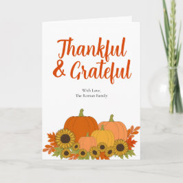 Moderne Dankbare & Dankbare Zonnebloem Thanksgivin Kaart