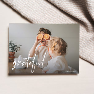 Moderne dankbare foto   Prettig Thanksgiving  Briefkaart