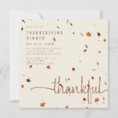 Moderne dankbare Thanksgiving-dinner script laat Kaart (Voorkant)