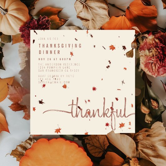 Moderne dankbare Thanksgiving-dinner script laat Kaart