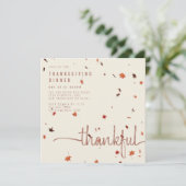 Moderne dankbare Thanksgiving Dinner Script Leaves Kaart (Staand voorkant)