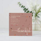 Moderne dankbare Thanksgiving Dinner Script Leaves Kaart (Staand voorkant)