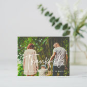 Moderne dankbare Thanksgiving familiefoto Briefkaart (Staand voorkant)