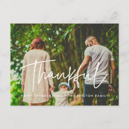 Moderne Dankbare Thanksgiving gezinsfoto Briefkaart