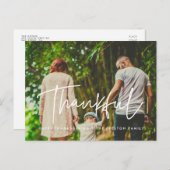 Moderne dankbare Thanksgiving gezinsfoto Briefkaart (Voorkant / Achterkant)