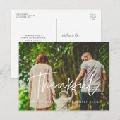 Moderne dankbare Thanksgiving gezinsfoto Briefkaart (Voorkant / Achterkant)