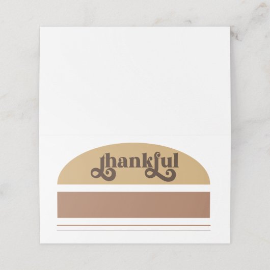 Moderne dankbare Thanksgiving Plaatskaartje (Buitenkant ongevouwen)