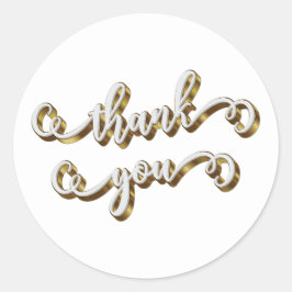 Moderne Dankbetuiging in Gouden Typografie  Ronde Sticker