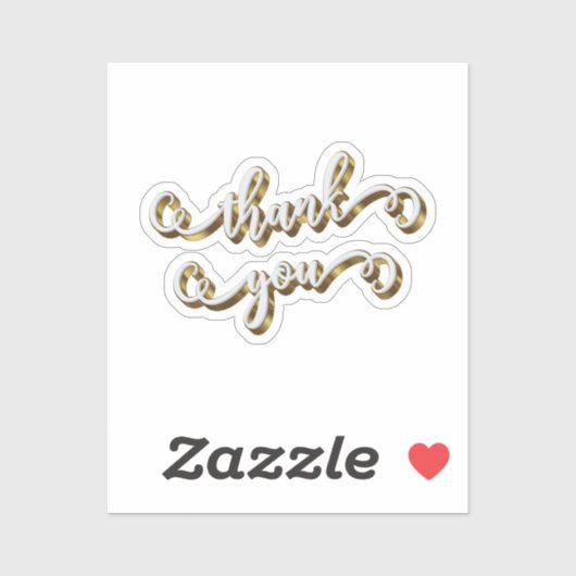 Moderne Dankbetuiging in Gouden Typografie  Sticker (Vel)