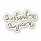 Moderne Dankbetuiging in Gouden Typografie  Sticker (Voorkant)