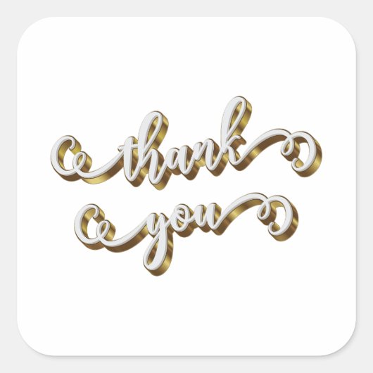 Moderne Dankbetuiging in Gouden Typografie  Vierkante Sticker (Voorkant)