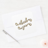 Moderne Dankbetuiging in Gouden Typografie  Vierkante Sticker (Envelop)