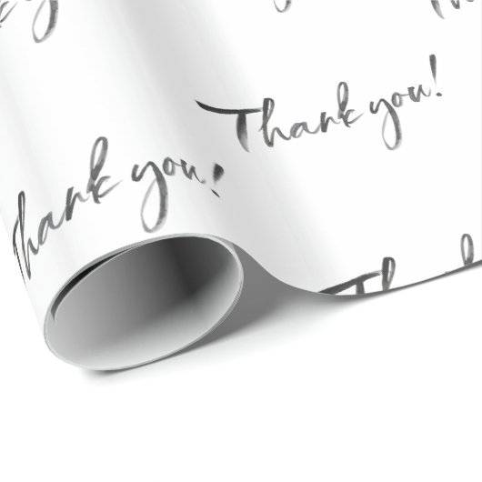 MODERNE DANKJE zwart geschreven kalligrafie Cadeaupapier (Rol Hoek)