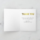 Moderne, dankjewel Blue Gold Typography Kaart (Binnen)